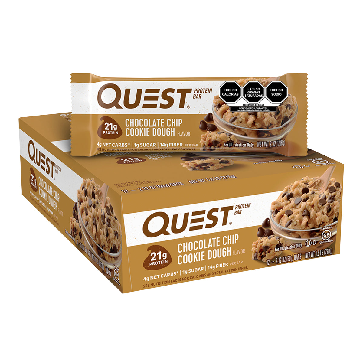 Quest Barra sabor a Galletas con Chispas de Chocolate